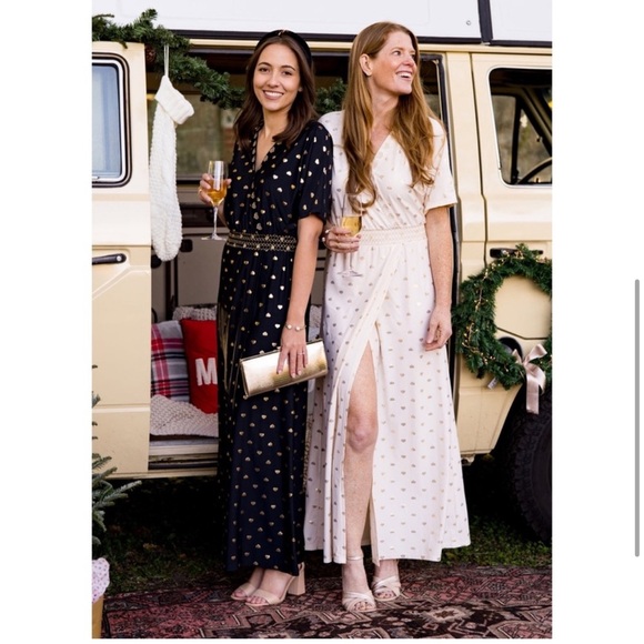 Cabana Life Ivory & Metallic Gold Embroidered Wrap Maxi Dress UPF 50+ Size L - Picture 3 of 16